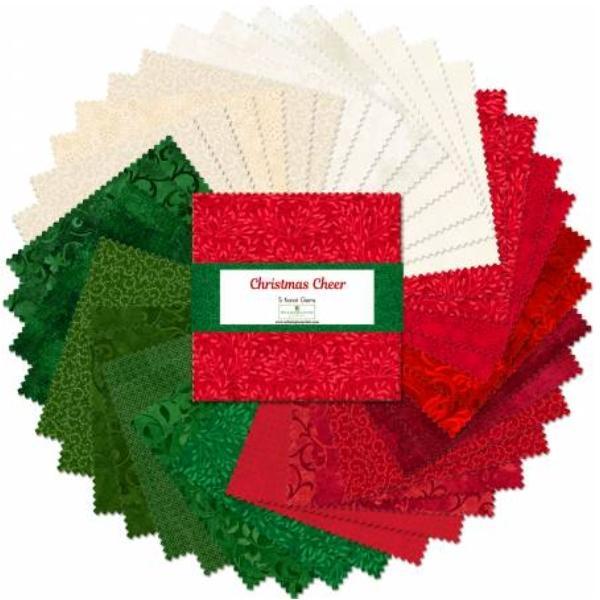 40 Karat Gems Christmas Cheer 5In Squares By Wilmington Prints