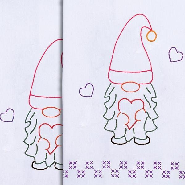 Hand Towels Valentine Gnome by Jack Demsey