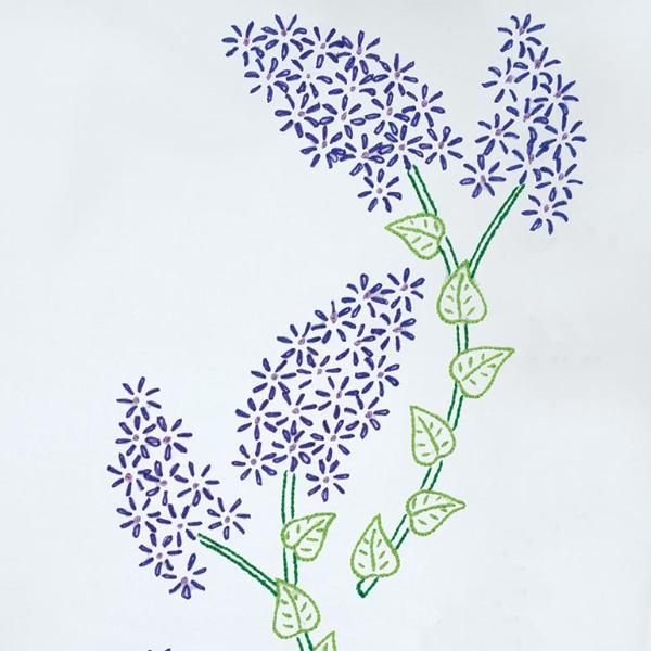 Perle Edge Pillowcases Lilacs Embroidery Pattern from Jack Dempsey Needle Art