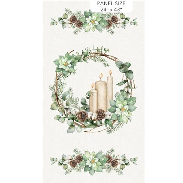 White Linen Christmas Panel By Northcott Studio