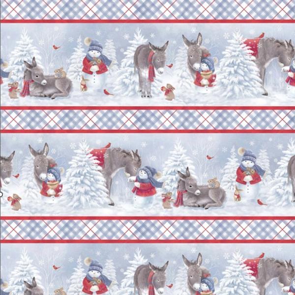 Little Donkey'S Christmas Border Print