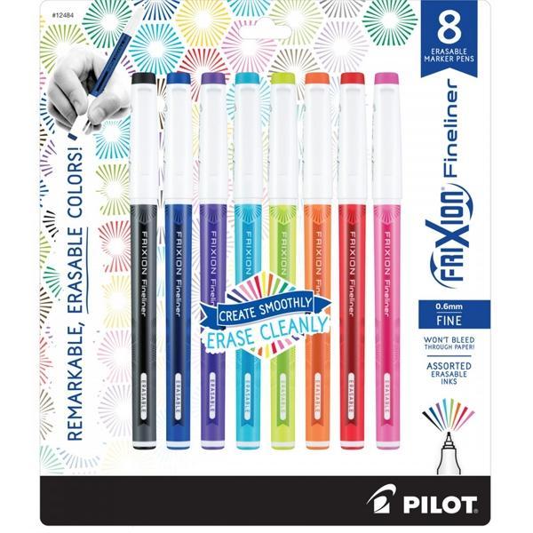 Frixion Fineliner 8 Pack Assorted Colors