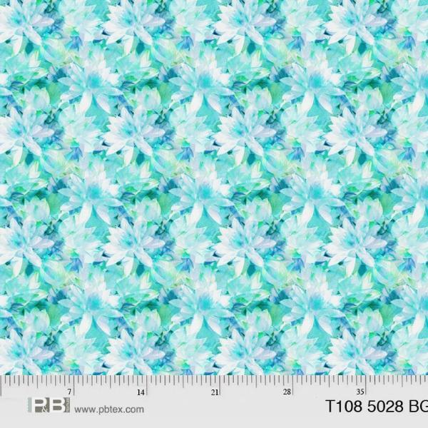 Translucence Floral Blue Green 108" Wide Back From P & B Textiles