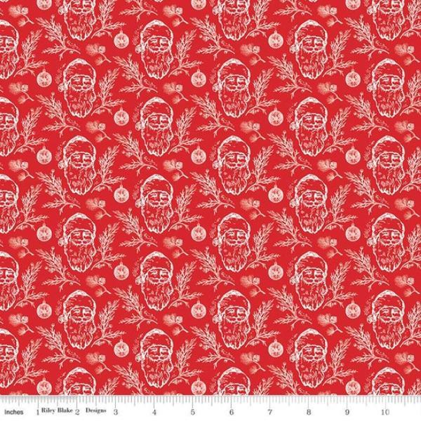 Peace On Earth Santas Red By My Mind'S Eye For Riley Blake Designs