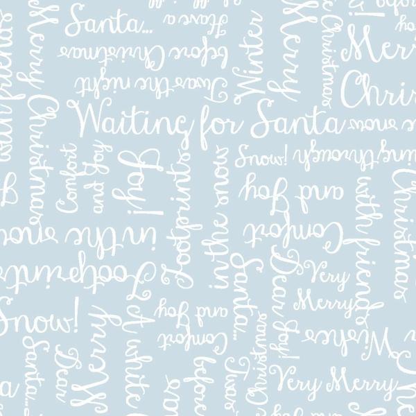 One Snowy Day Christmas Greetings Words Light Blue By Hannah Dale For Maywood Studio