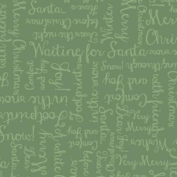 One Snowy Day Christmas Greetings Words Dark Green By Hannah Dale For Maywood Studio