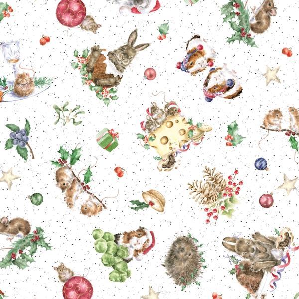 One Snowy Day Furry Friends Christmas White By Hannah Dale For Maywood Studio