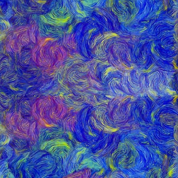 Wild Iris Swirl Splash Abstract Multi By Chong-A-Hwang For Timeless Treasures