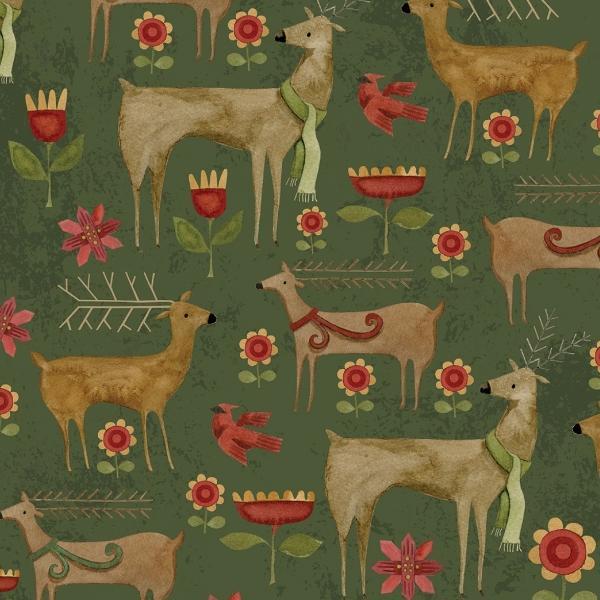 Kringle Garden Green by Teresa Kogut for Riley Blake