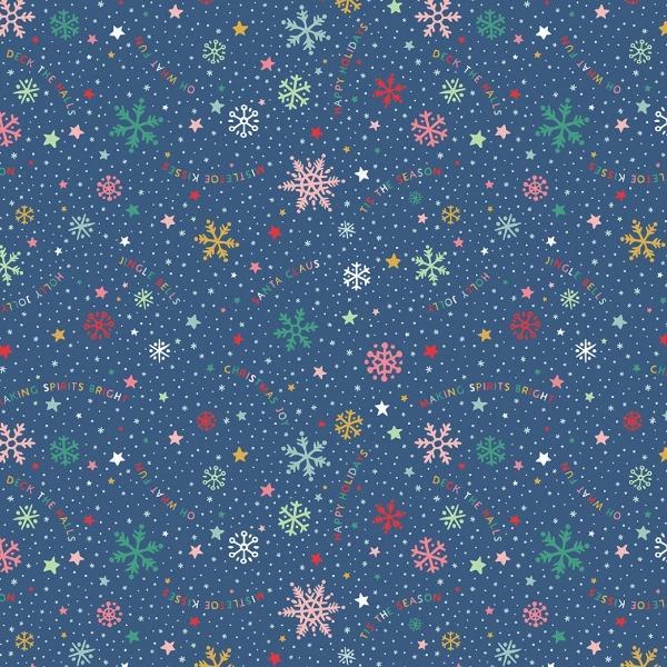 Oh What Fun Snowflake Fun Blue by Elea Lutz for Poppie Cotton