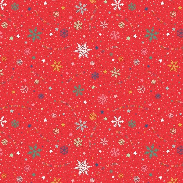 Oh What Fun Snowflake Fun Red By Elea Lutz For Poppie Cotton