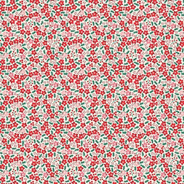 Oh What Fun Flowers Holly Red By Elea Lutz For Poppie Cotton