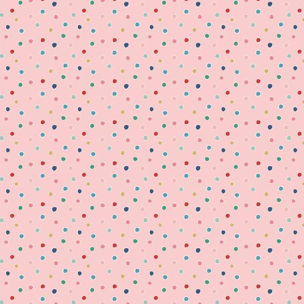 Oh What Fun Dots Snow Pink By Elea Lutz For Poppie Cotton