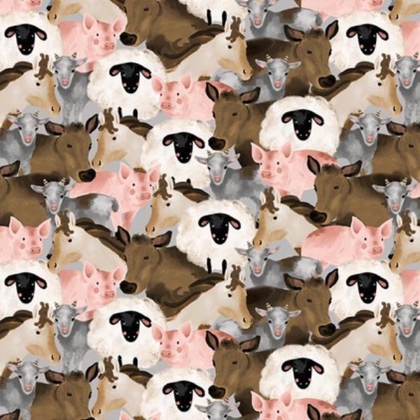 Farm Country Farm Animals Collage By Laura Konyndyk For Blank Quilting