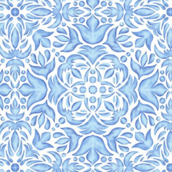 Annablue Light Blue Geometric By Satin Moon Designs For Blank Quilting