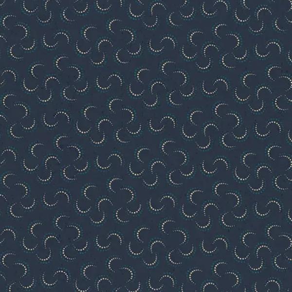 Willow Hollow Dark Blue Dotted Crescents By Kim Diehl For Henry Glass