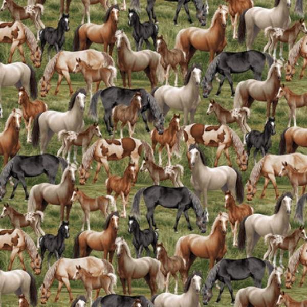 Cottonwood Stables Sage Horses Allover By Color Principle For Henry Glass