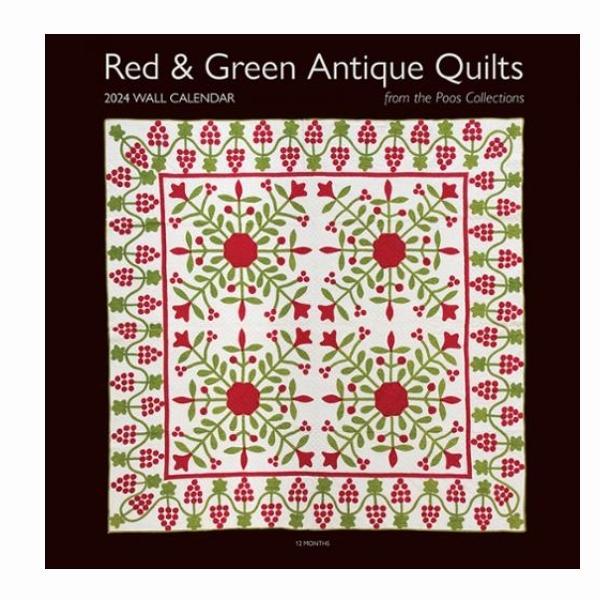 2024 Red & Green Antique Quilts Wall Calender From Moda