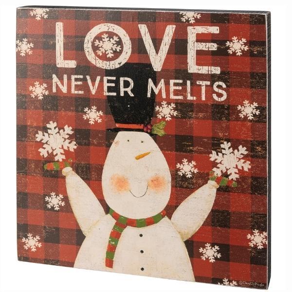 Love Never Melts Box Sign by Don DiPaolo for Primitives by Kathy