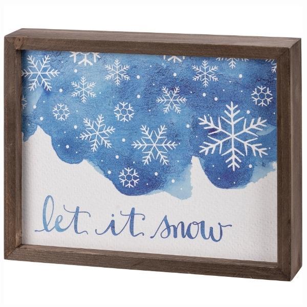 Let It Snow Inset Box Sign By Phil Chapman For Primitives By Kathy