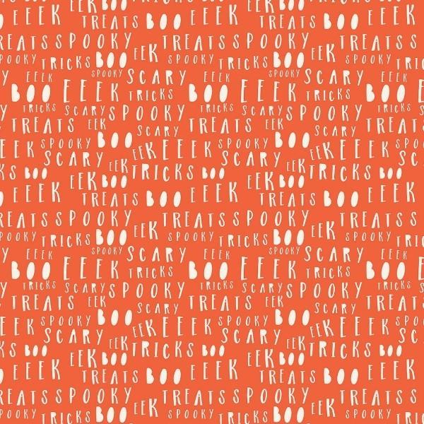 Hey Bootiful Spooky Words Persimmon By My Mind'S Eye For Riley Blake Designs 