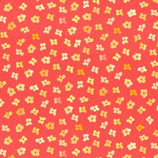 Fairy Garden Ditzy Flower Toss Red By Sillier Than Sally Designs For P&B Textiles