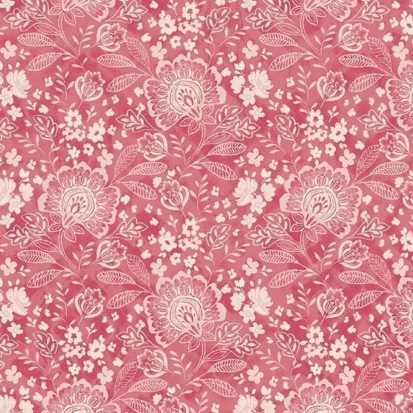 Elizabeth Pink Jacobean Allover Wide Back From P&B Textiles