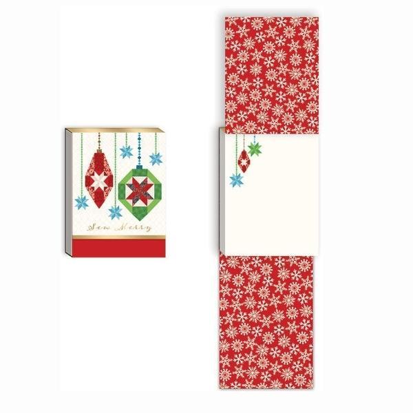 Sew Merry Christmas Ornanment Notepad By Punch Studio For Moda 