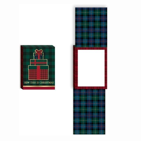 Sew This Is Christmas Green Plaid Notepad By Punch Studio For Moda