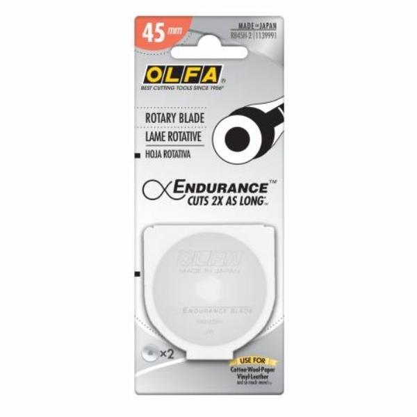 Olfa Endurance Rotary Replacement Blade 2 Pack, 45 mm