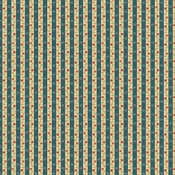 Hearthstone Blue Calico Stripe By Lynn Wilder For Marcus Fabrics