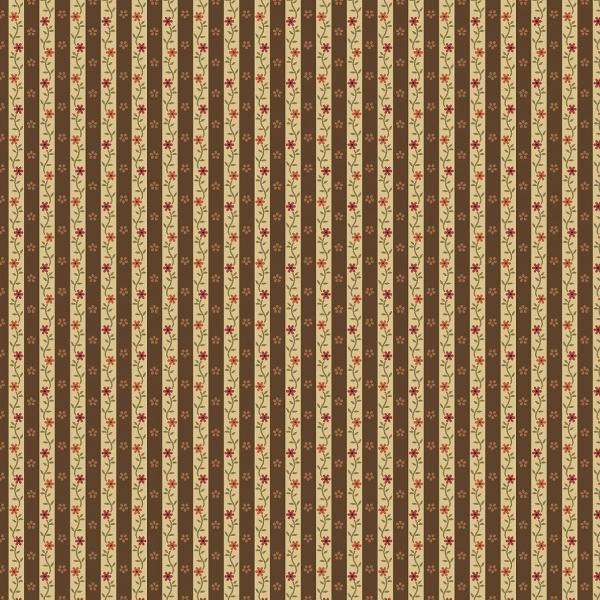 Hearthstone Brown Calico Stripe By Lynn Wilder For Marcus Fabrics