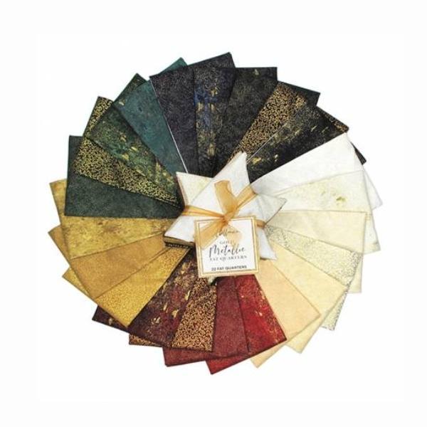 Metallic Blenders Gold Fat Quarter Bundle from Hoffman Fabrics