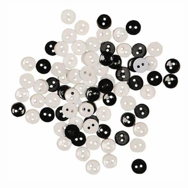 Favorite Findings Black & White Mini Buttons 1/4"