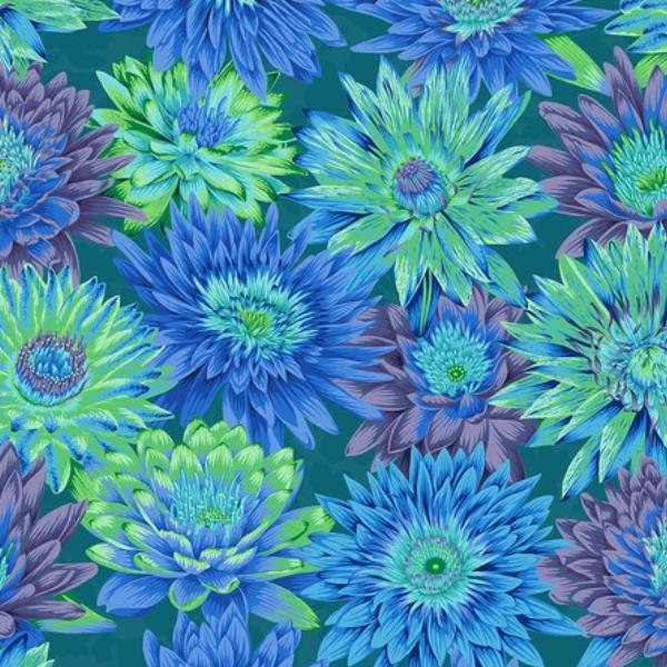 Kaffe Fasset Collective Tropical Water Lilies Blue By Philip Jacobs For Free Spirit