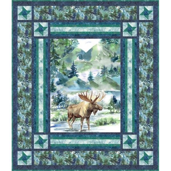 Moose In The Woods Quilt Kit From Hoffman