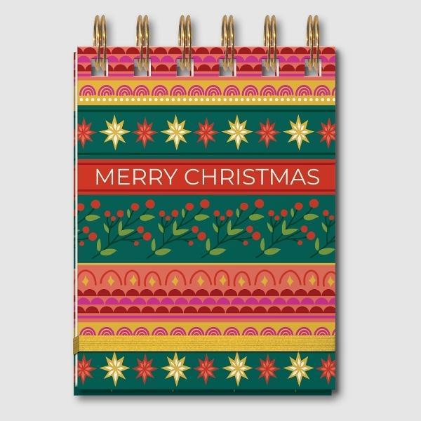 Christmas Stripe Spiral Notepad By Lady Jayne For Moda Fabrics