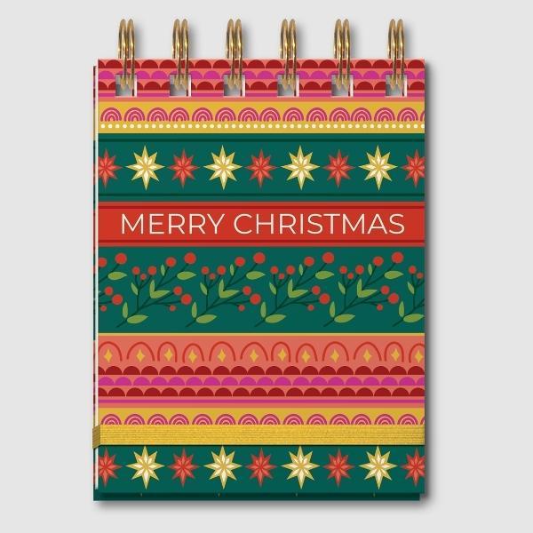 Christmas Stripe Spiral Notepad By Lady Jayne For Moda Fabrics