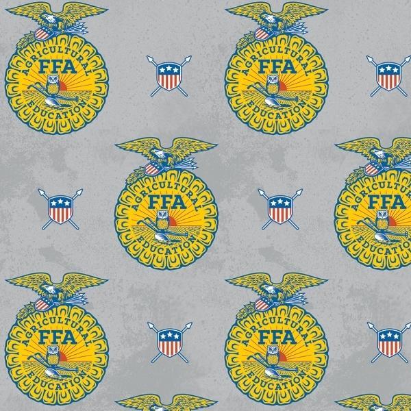 Ffa Forever Blue Refreshed Ffa Emblems Gray By Rbd Collection For Riley Blake Designs