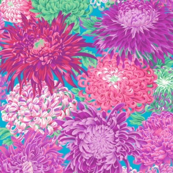 Kaffe Fasset Collective Japanese Chrysanthemum Magenta By Philip Jacobs For Free Spirit Fabrics