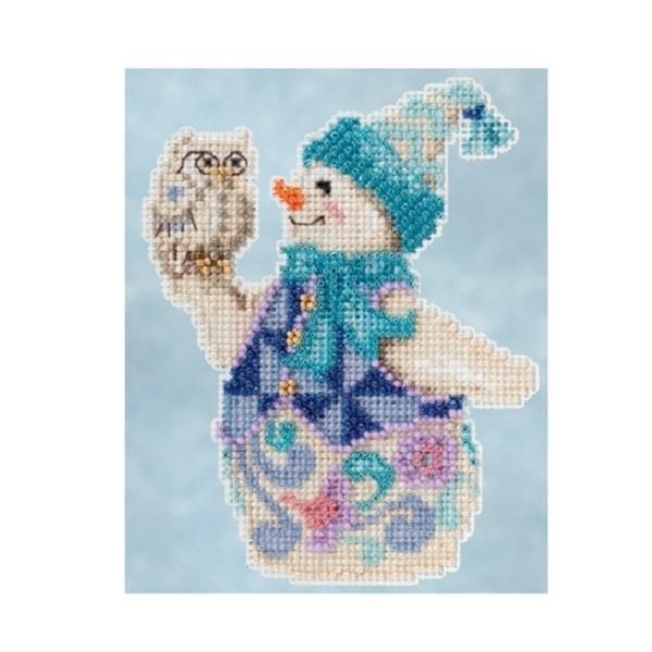 Snowy Owl Snowman Cross Stitch Kit by Jim Shore for Mill Hill