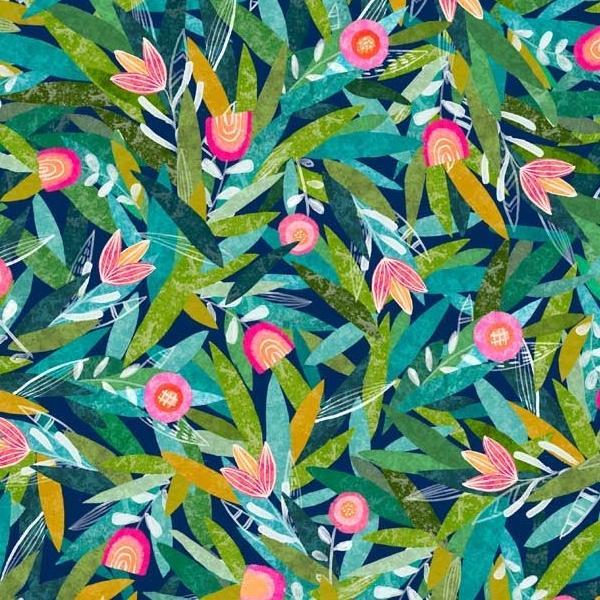 Wild At Heart Greenery Multi By Eulalia Mejia For P&B Textiles 