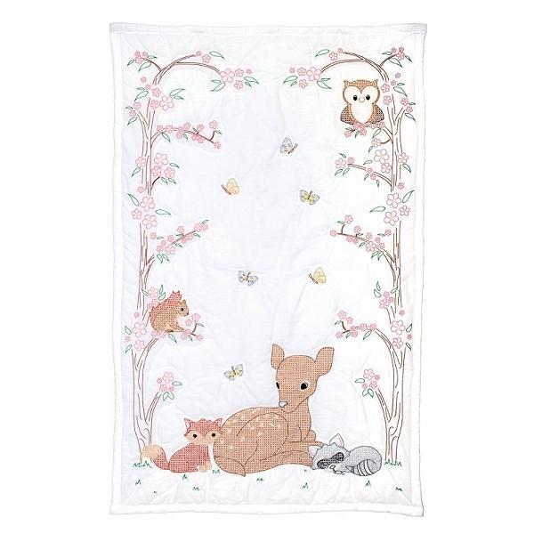 Crib Quilt Top Kit Deer and Friends from Jack Dempsey Inc