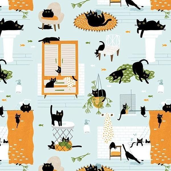 Feline Fancy Kitty Wash Icy By Leeza Hernandez For Dear Stella