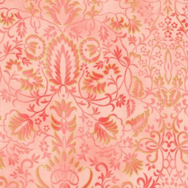 Poppy Hill Coral Damask By Studio Rk For Robert Kaufman