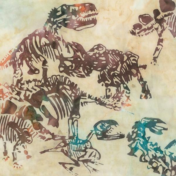 Dinosaurus Creme Fossilized By Bayan Batiks Studio For Northcott Fabrics 