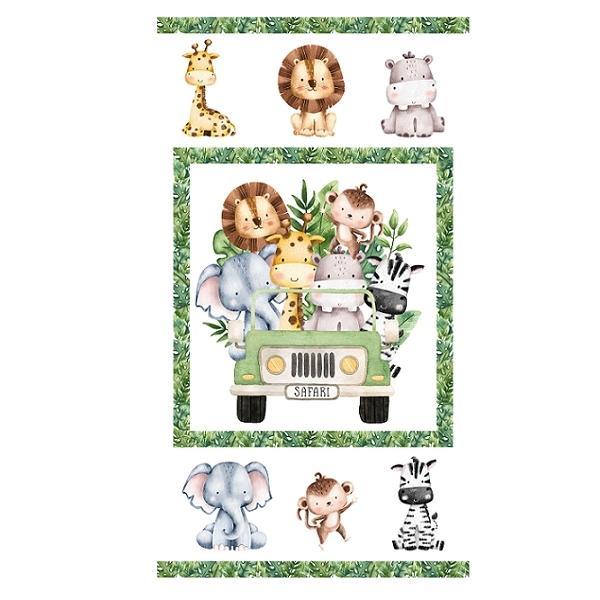 Wee Safari Safari Panel by Deborah Edwards for Northcott Fabrics 