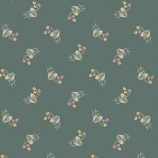 English Garden Bachelor Button Earl Grey By Laundry Basket Quilts For Andover Fabrics 