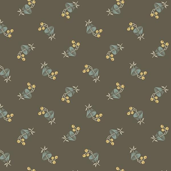 English Garden Bachelor Button Black Tea By Laundry Basket Quilts For Andover Fabrics 