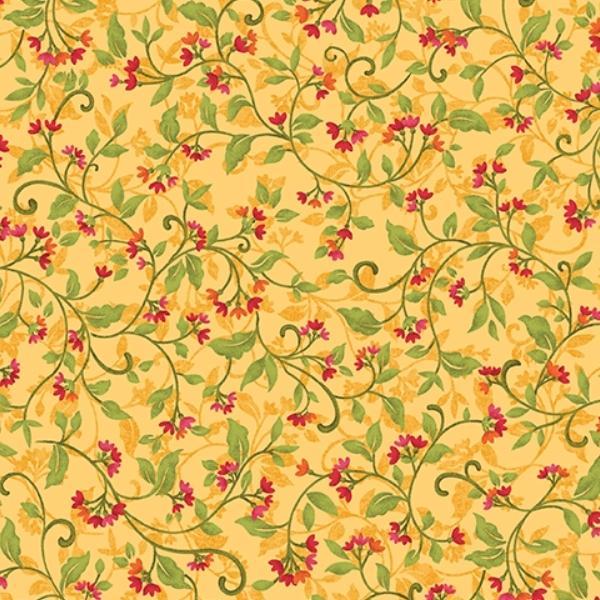 Wander Lane Two Snowdrop Gold By Nancy Halvorsen For Benartex